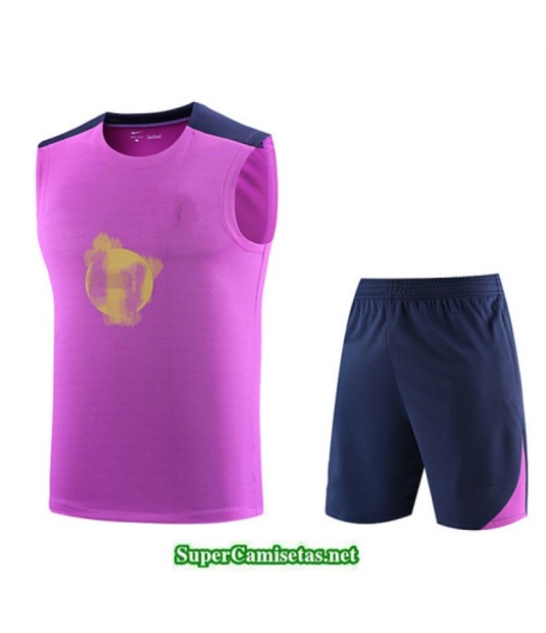 Tailandia Camiseta Kit De Entrenamiento Barcelona Sin Mangas Violeta/azul Marino 2025 2026 S20201