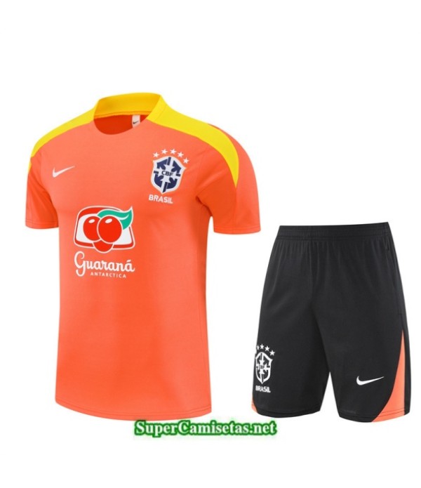 Tailandia Camiseta Kit De Entrenamiento Brasil Niño Naranja/negro/amarillo 2025 2026 S20434