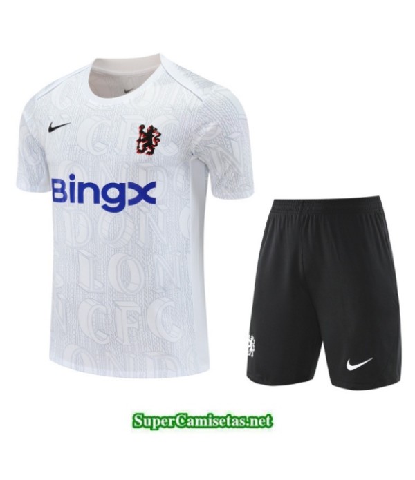 Tailandia Camiseta Kit De Entrenamiento Chelsea Short Blanco/negro 2025 2026 S20485