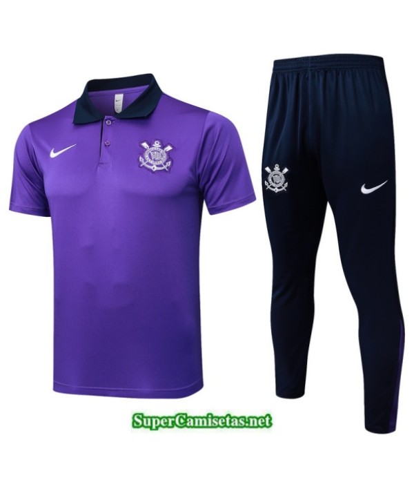 Tailandia Camiseta Kit De Entrenamiento Corinthians Polo Violeta/azul Marino 2025 2026 S20083