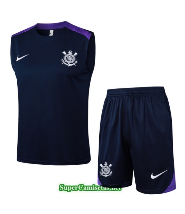 Tailandia Camiseta Kit De Entrenamiento Corinthians Sin Mangas Azul Marino/violeta 2025 2026 S20075