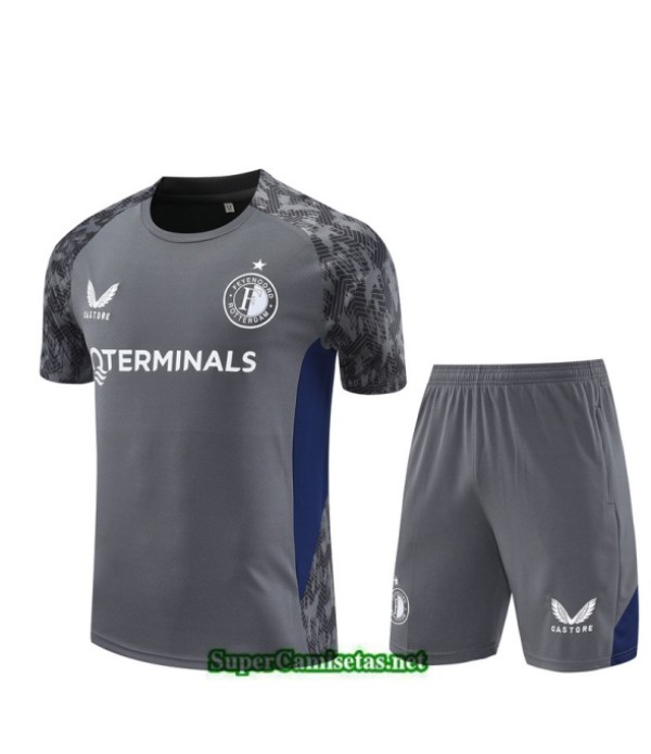 Tailandia Camiseta Kit De Entrenamiento Feyenoord Niño Gris/azul 2025 2026 S20085