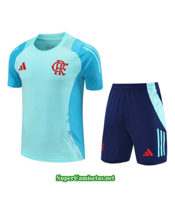 Tailandia Camiseta Kit De Entrenamiento Flamengo Niño Azul Claro/verde 2025 2026 S20091