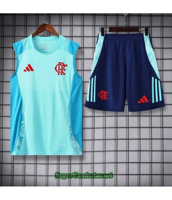 Tailandia Camiseta Kit De Entrenamiento Flamengo Sin Mangas Azul Claro 2025 2026 S20097