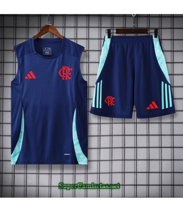 Tailandia Camiseta Kit De Entrenamiento Flamengo Sin Mangas Azul Marino/azul 2025 2026 S20092