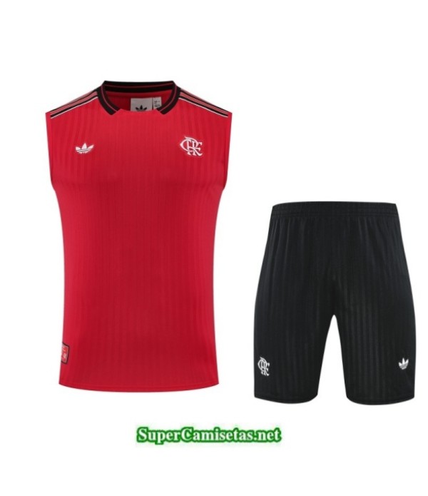 Tailandia Camiseta Kit De Entrenamiento Flamengo Sin Mangas Rojo/negro 2025 2026 S20094
