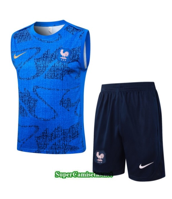 Tailandia Camiseta Kit De Entrenamiento Francia Sin Mangas Azul/azul Marino 2025 2026 S20454