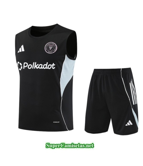 Tailandia Camiseta Kit De Entrenamiento Inter Miami Sin Mangas Negro/verde/blanco 2025 2026 S20114