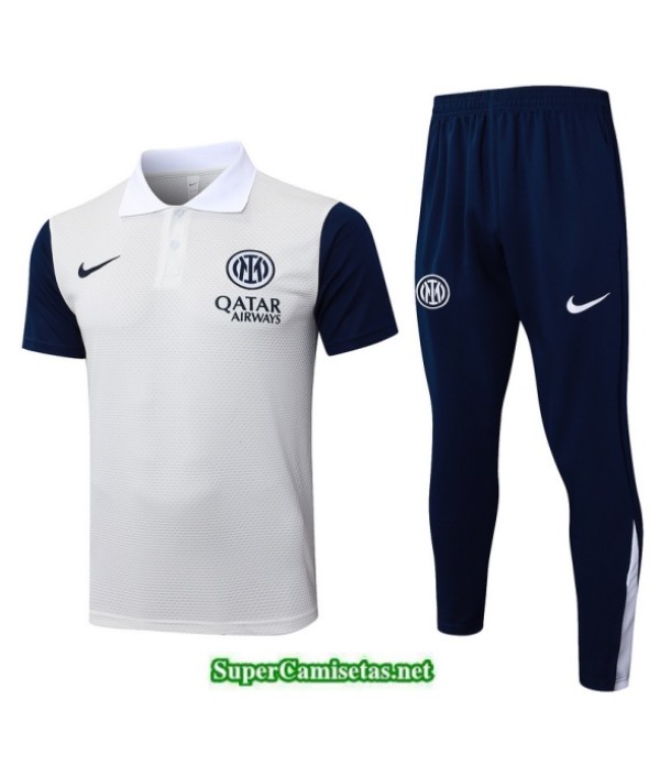 Tailandia Camiseta Kit De Entrenamiento Inter Milan Polo Blanco/azul Marino 2025 2026 S20517