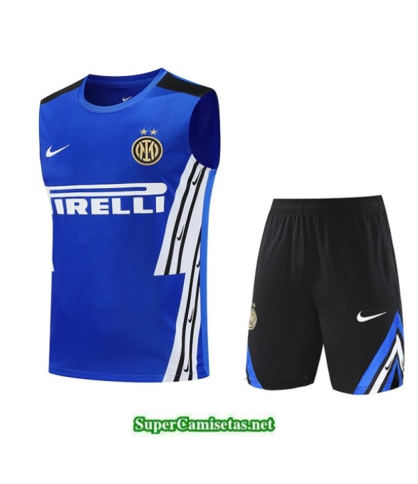 Tailandia Camiseta Kit De Entrenamiento Inter Milan Sin Mangas Azul/negro 2025 2026 S20508