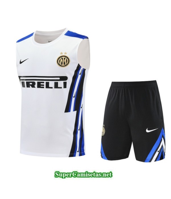 Tailandia Camiseta Kit De Entrenamiento Inter Milan Sin Mangas Blanco/negro/azul 2025 2026 S20503