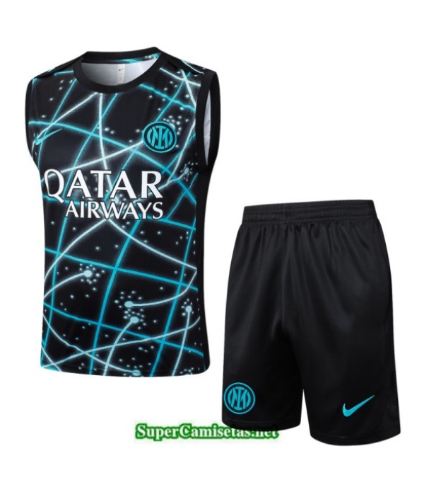 Tailandia Camiseta Kit De Entrenamiento Inter Milan Sin Mangas Negro 2025 2026 S20507
