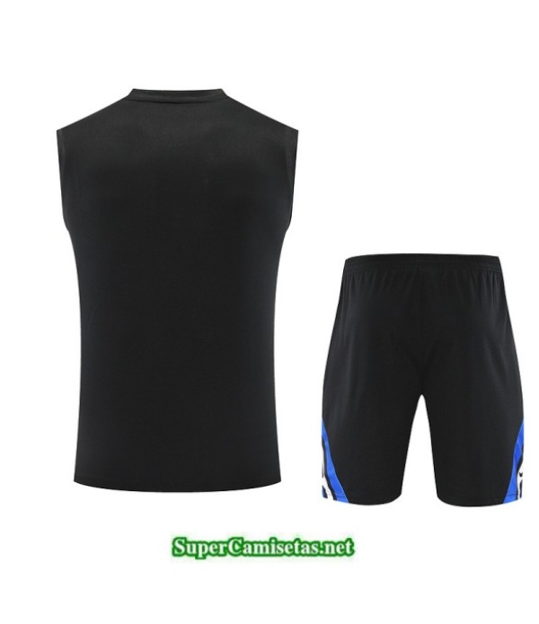 Tailandia Camiseta Kit De Entrenamiento Inter Milan Sin Mangas Negro/azul/blanco 2025 2026 S20505