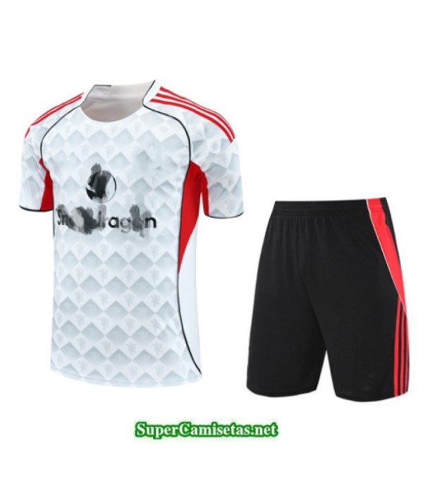 Tailandia Camiseta Kit De Entrenamiento Manchester United Blanco/negro/rojo 2025 2026 S20490