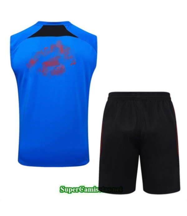 Tailandia Camiseta Kit De Entrenamiento Manchester United Sin Mangas Azul/negro/blanco 2025 2026 S20487