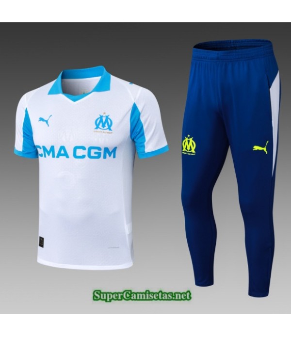 Tailandia Camiseta Kit De Entrenamiento Marsella Blanco/azul 2025 2026 S20363