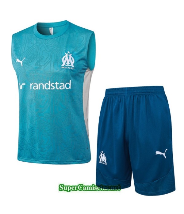 Tailandia Camiseta Kit De Entrenamiento Marsella Sin Mangas Azul/blanco 2025 2026 S20362