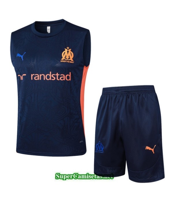 Tailandia Camiseta Kit De Entrenamiento Marsella Sin Mangas Azul Marino/naranja 2025 2026 S20361