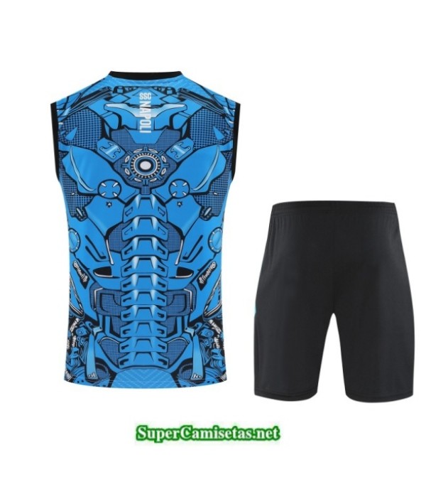 Tailandia Camiseta Kit De Entrenamiento Napoli Sin Mangas Azul/negro 2025 2026 S20538