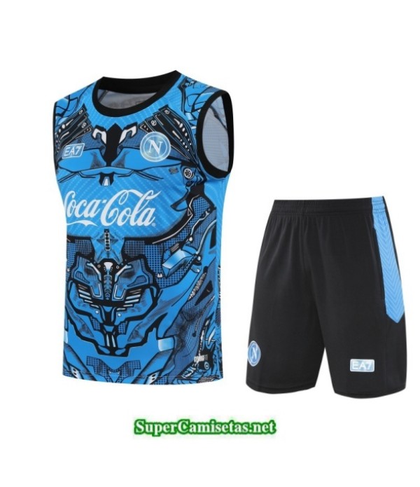 Tailandia Camiseta Kit De Entrenamiento Napoli Sin Mangas Azul/negro 2025 2026 S20538