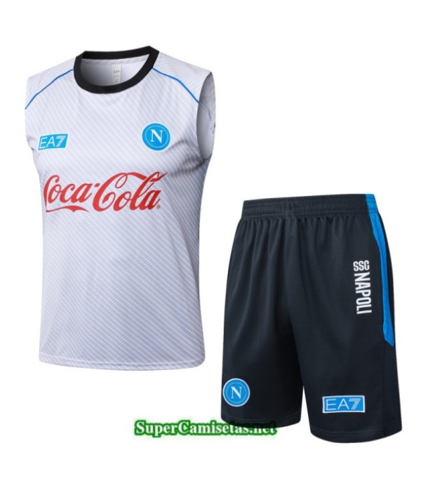 Tailandia Camiseta Kit De Entrenamiento Napoli Sin Mangas Gris Clair/azul Marino 2025 2026 S20539