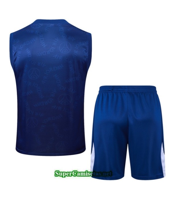 Tailandia Camiseta Kit De Entrenamiento Psg Sin Mangas Azul 2025 2026 S20377