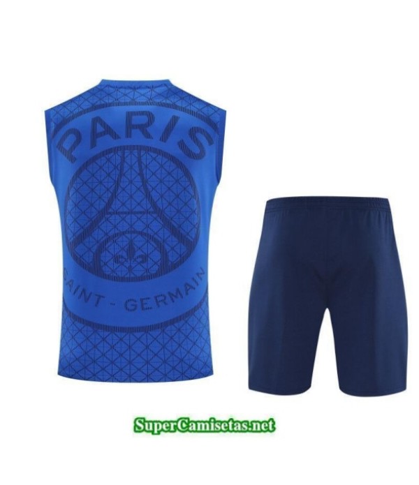 Tailandia Camiseta Kit De Entrenamiento Psg Sin Mangas Azul 2025 2026 S20384