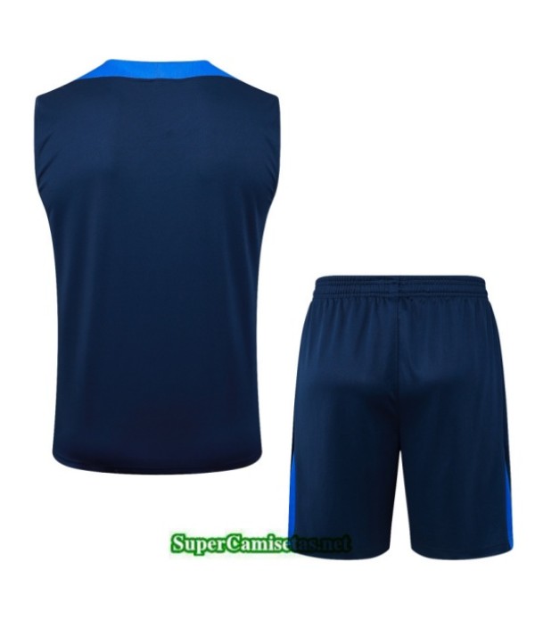 Tailandia Camiseta Kit De Entrenamiento Psg Sin Mangas Azul Marino/azul 2025 2026 S20375