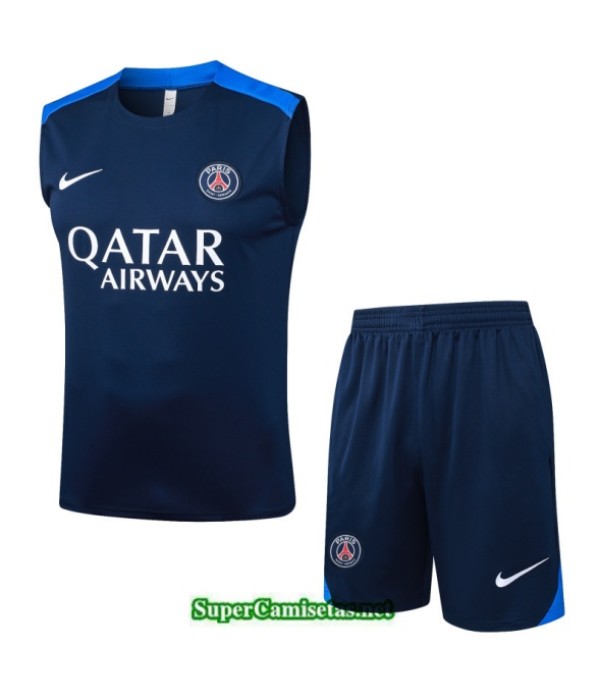 Tailandia Camiseta Kit De Entrenamiento Psg Sin Mangas Azul Marino/azul 2025 2026 S20375