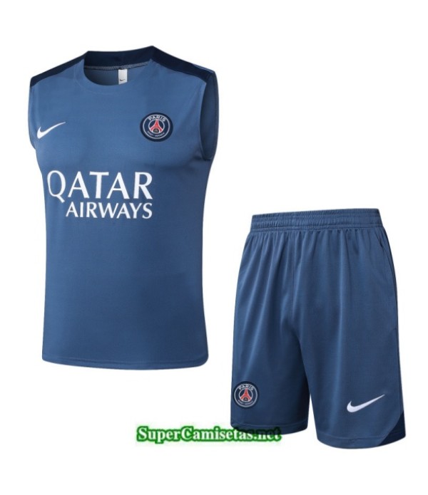 Tailandia Camiseta Kit De Entrenamiento Psg Sin Mangas Gris/negro 2025 2026 S20385