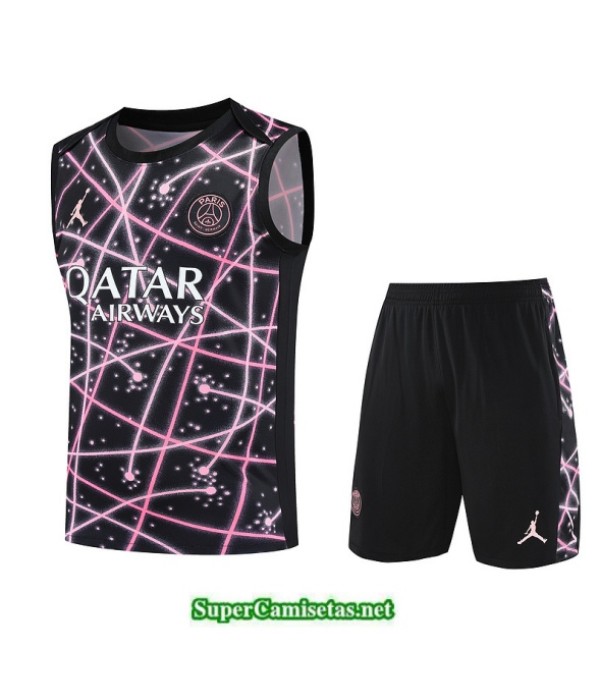 Tailandia Camiseta Kit De Entrenamiento Psg Sin Mangas Rosa/negro 2025 2026 S20378