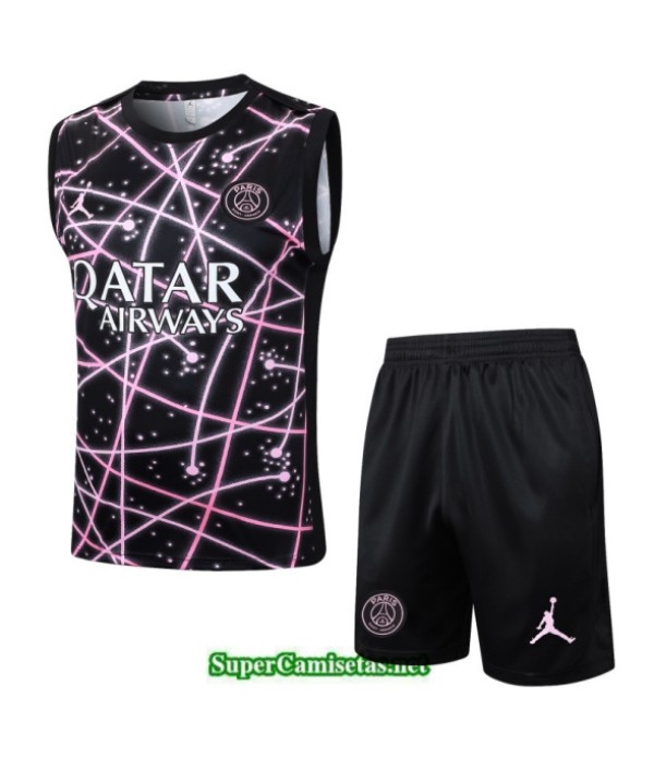 Tailandia Camiseta Kit De Entrenamiento Psg Sin Mangas Negro 2025 2026 S20380