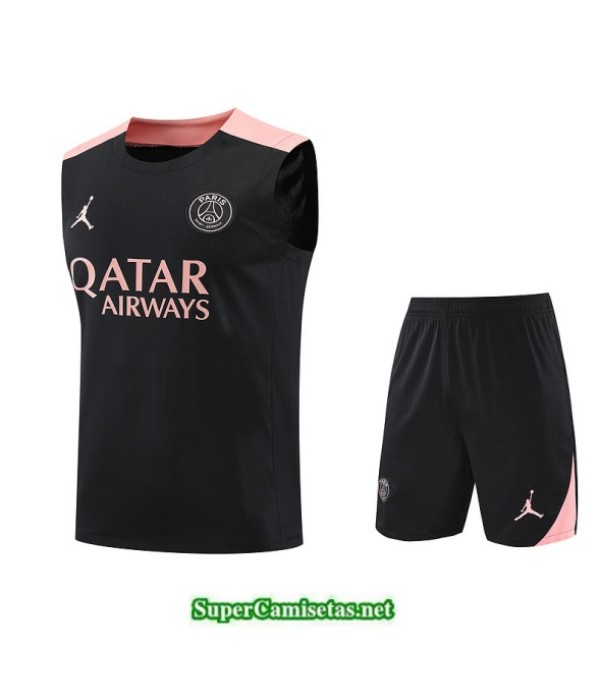 Tailandia Camiseta Kit De Entrenamiento Psg Sin Mangas Negro/rosa 2025 2026 S20379