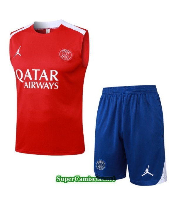 Tailandia Camiseta Kit De Entrenamiento Psg Sin Mangas Rojo/azul/blanco 2025 2026 S20381