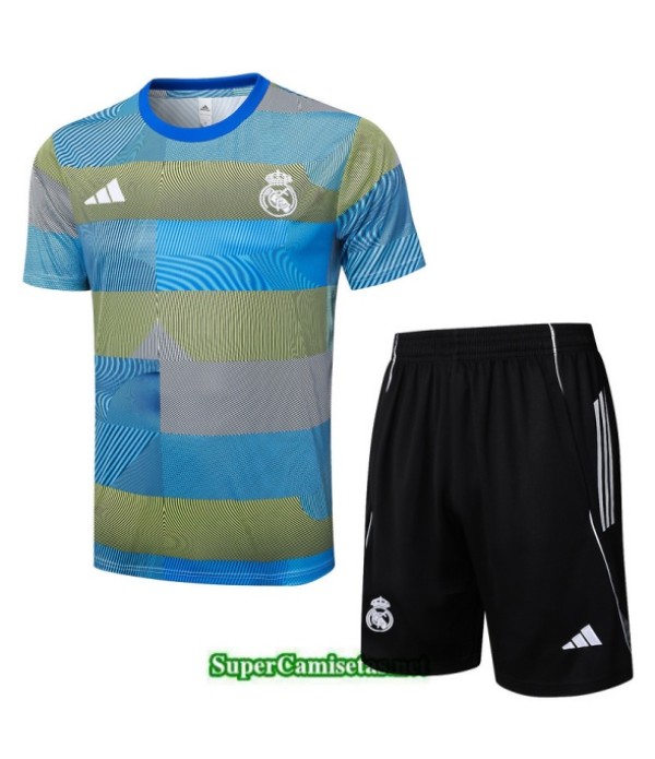 Tailandia Camiseta Kit De Entrenamiento Real Madrid Azul/verde/negro 2025 2026 S20328