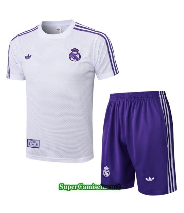 Tailandia Camiseta Kit De Entrenamiento Real Madrid Blanco/violeta 2025 2026 S20297