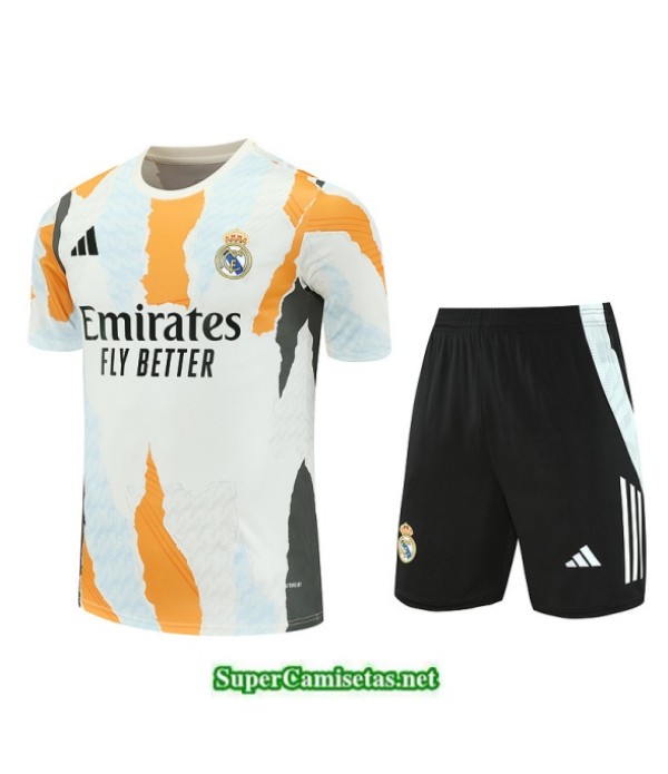 Tailandia Camiseta Kit De Entrenamiento Real Madrid Blanco/negro/azul Claro 2025 2026 S20284