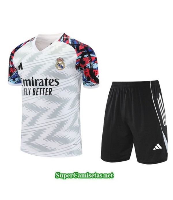 Tailandia Camiseta Kit De Entrenamiento Real Madrid Blanco/negro/rojo 2025 2026 S20281