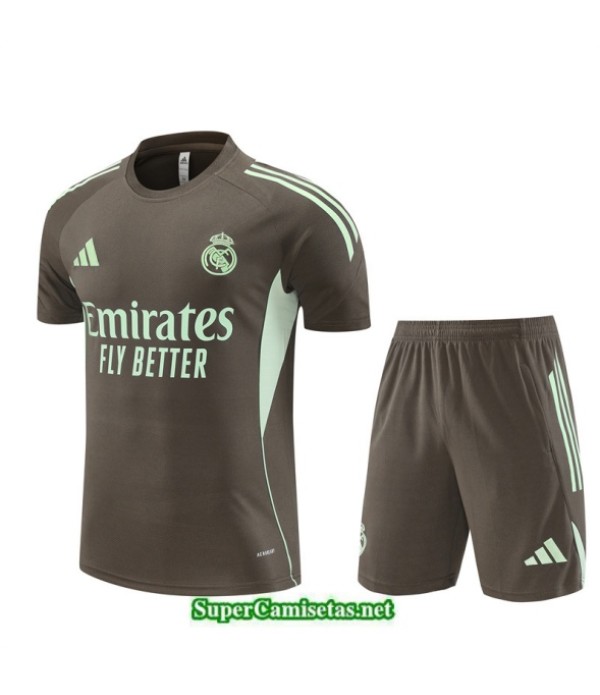 Tailandia Camiseta Kit De Entrenamiento Real Madrid Caqui 2025 2026 S20325