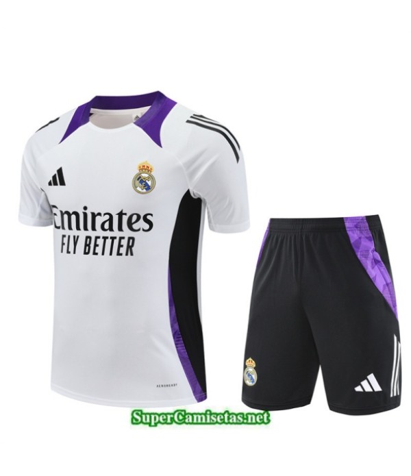 Tailandia Camiseta Kit De Entrenamiento Real Madrid Niño Blanco/violeta 2025 2026 S20225
