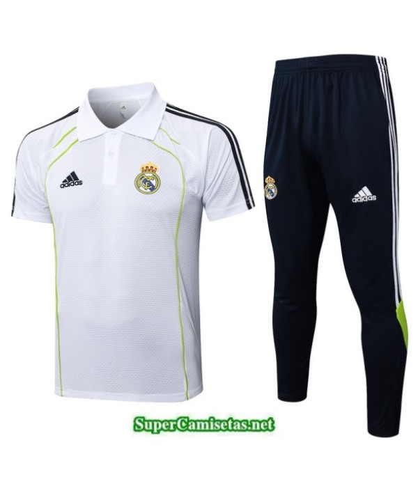 Tailandia Camiseta Kit De Entrenamiento Real Madrid Polo Blanco/negro/verde 2025 2026 S20292