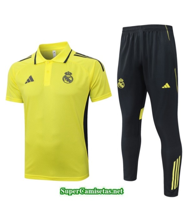Tailandia Camiseta Kit De Entrenamiento Real Madrid Polo Amarillo/negro 2025 2026 S20321