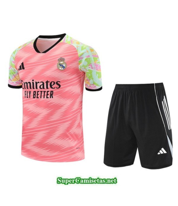 Tailandia Camiseta Kit De Entrenamiento Real Madrid Rosa/negro/verde 2025 2026 S20309