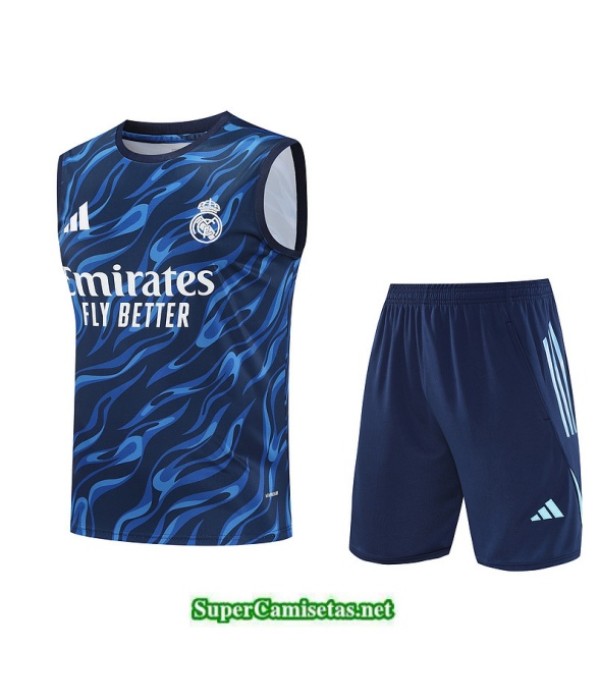 Tailandia Camiseta Kit De Entrenamiento Real Madrid Sin Mangas Azul Marino 2025 2026 S20251