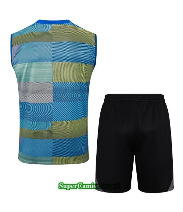 Tailandia Camiseta Kit De Entrenamiento Real Madrid Sin Mangas Azul/verde/negro/blanco 2025 2026 S20261