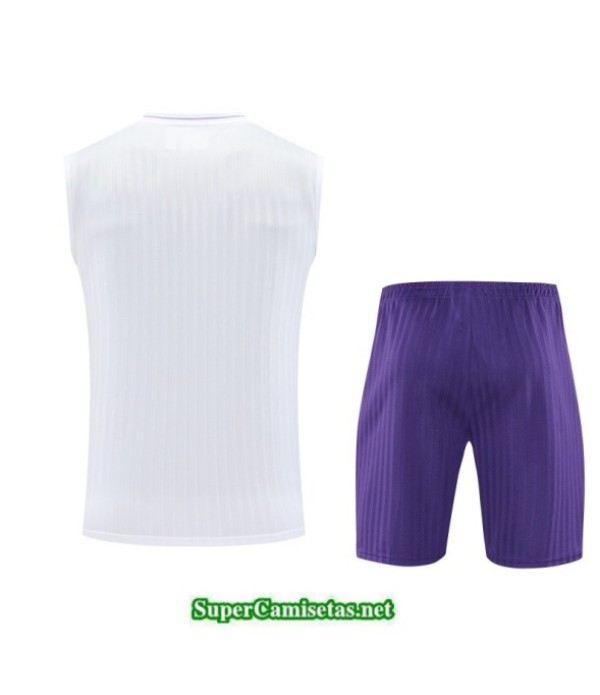 Tailandia Camiseta Kit De Entrenamiento Real Madrid Sin Mangas Blanco/violeta 2025 2026 S20249