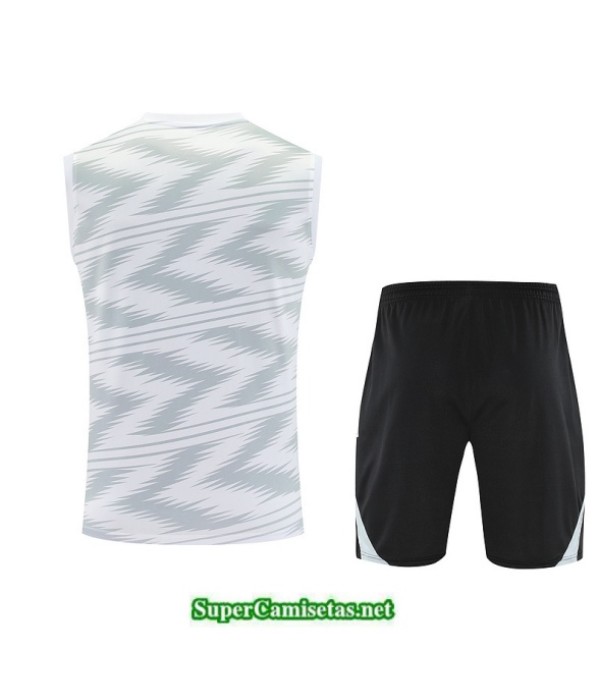 Tailandia Camiseta Kit De Entrenamiento Real Madrid Sin Mangas Blanco/negro 2025 2026 S20241