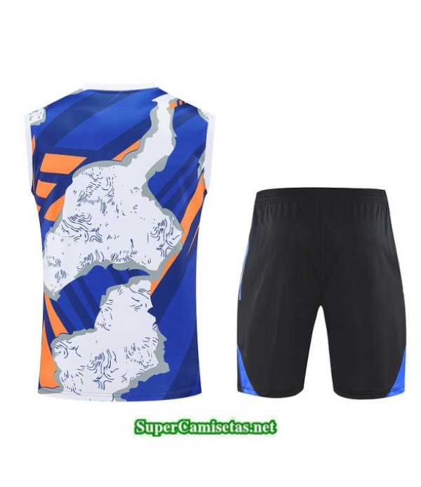 Tailandia Camiseta Kit De Entrenamiento Real Madrid Sin Mangas Blanco/negro/azul 2025 2026 S20250