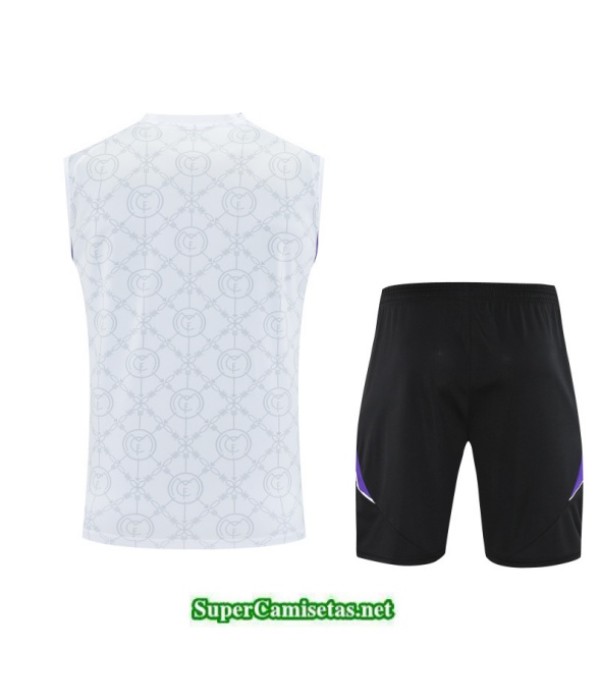 Tailandia Camiseta Kit De Entrenamiento Real Madrid Sin Mangas Blanco/negro/violeta 2025 2026 S20279