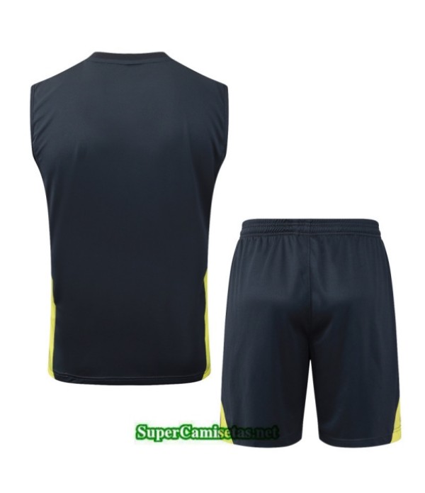 Tailandia Camiseta Kit De Entrenamiento Real Madrid Sin Mangas Gris Oscuro/amarillo 2025 2026 S20273